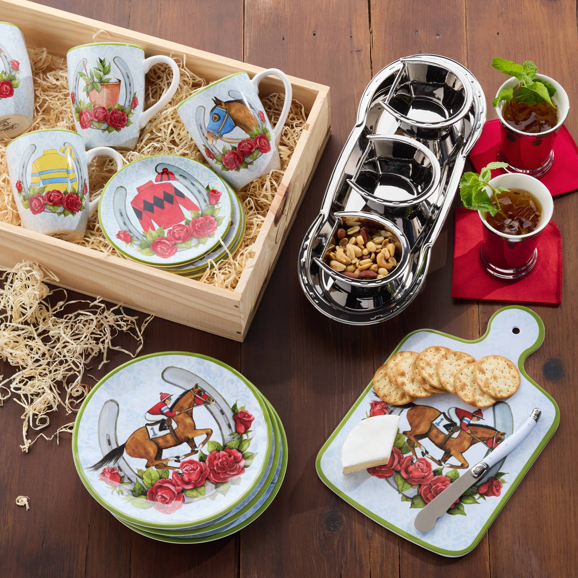 Day at the Races Melamine Chip & Dip 14.5