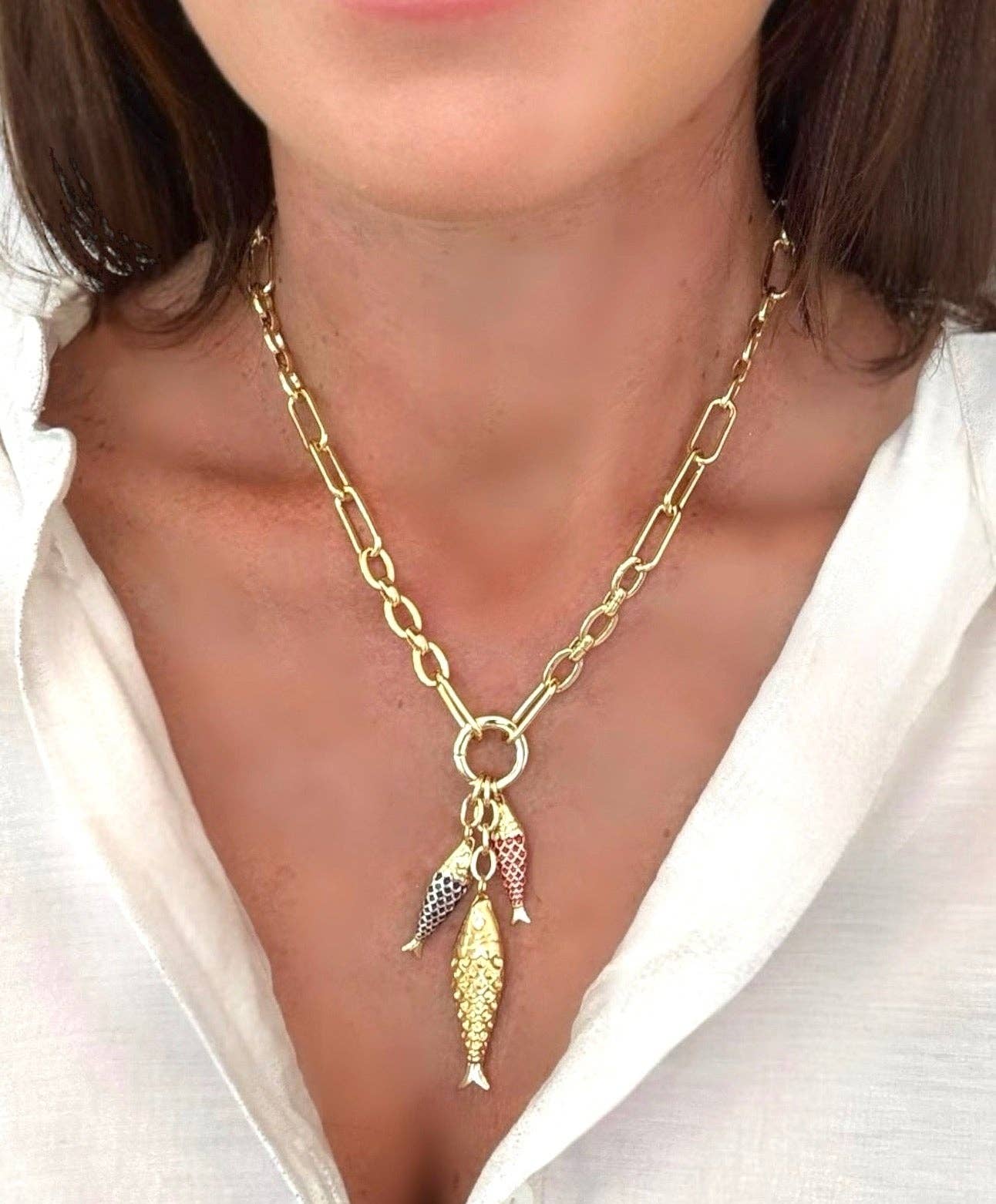 Marina Trio Pendant Charm Necklace