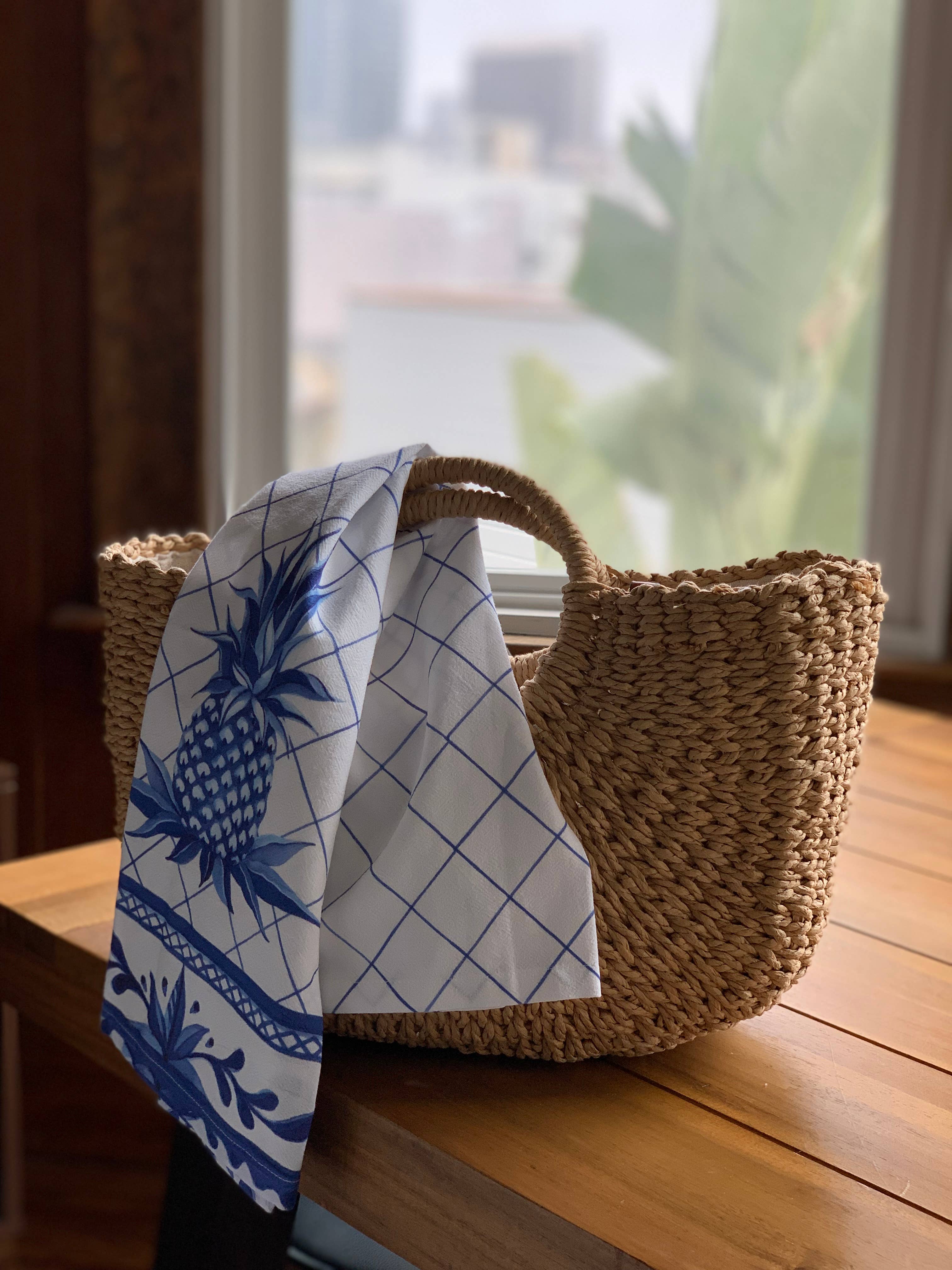Blue Pineapple All Over Kitchen Towel - Sally Eckman Roberts