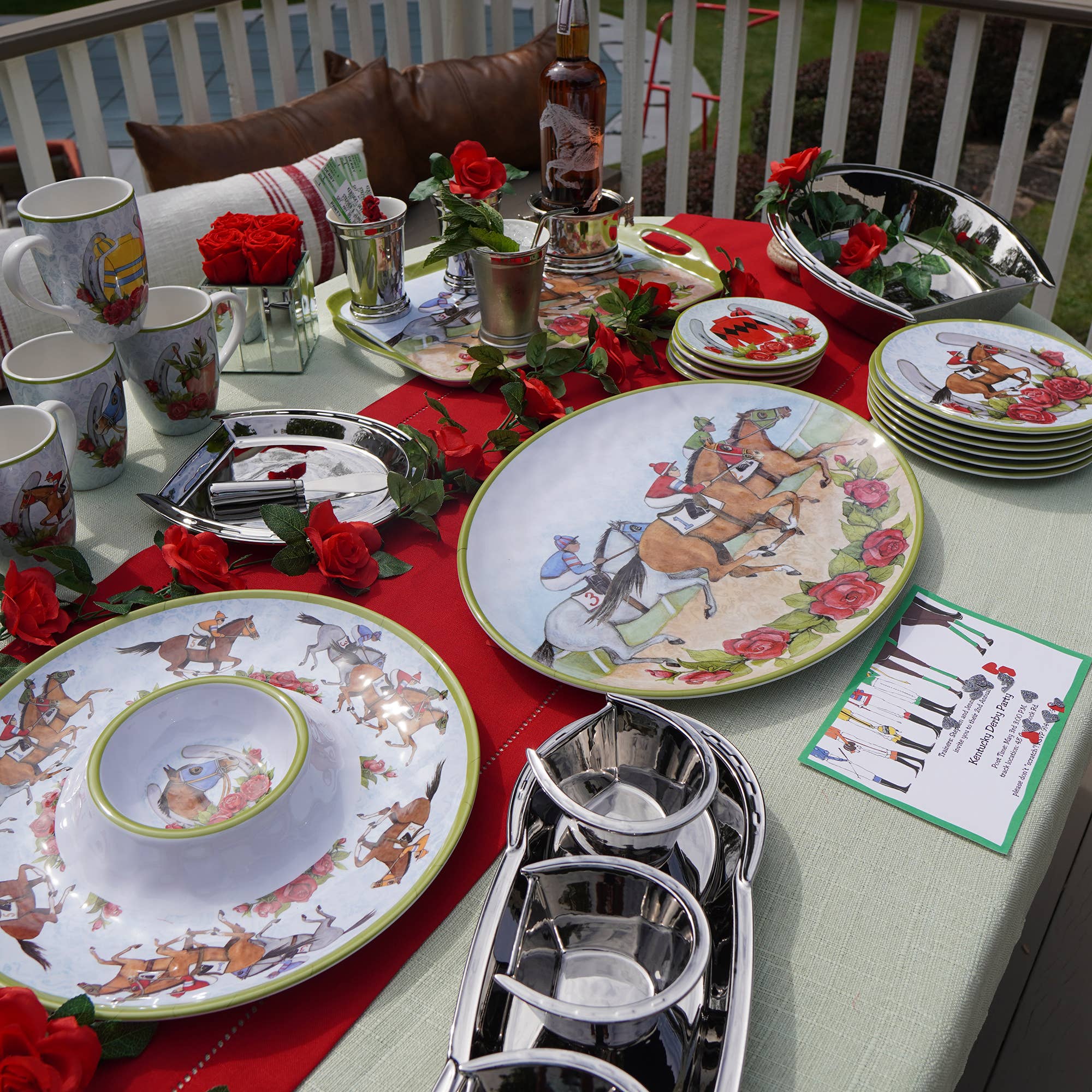 Day at the Races Melamine Chip & Dip 14.5