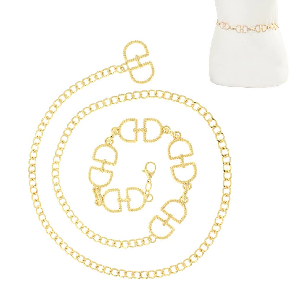 Horse Shoe Inspired Luxury Chain Belt BT17508GD