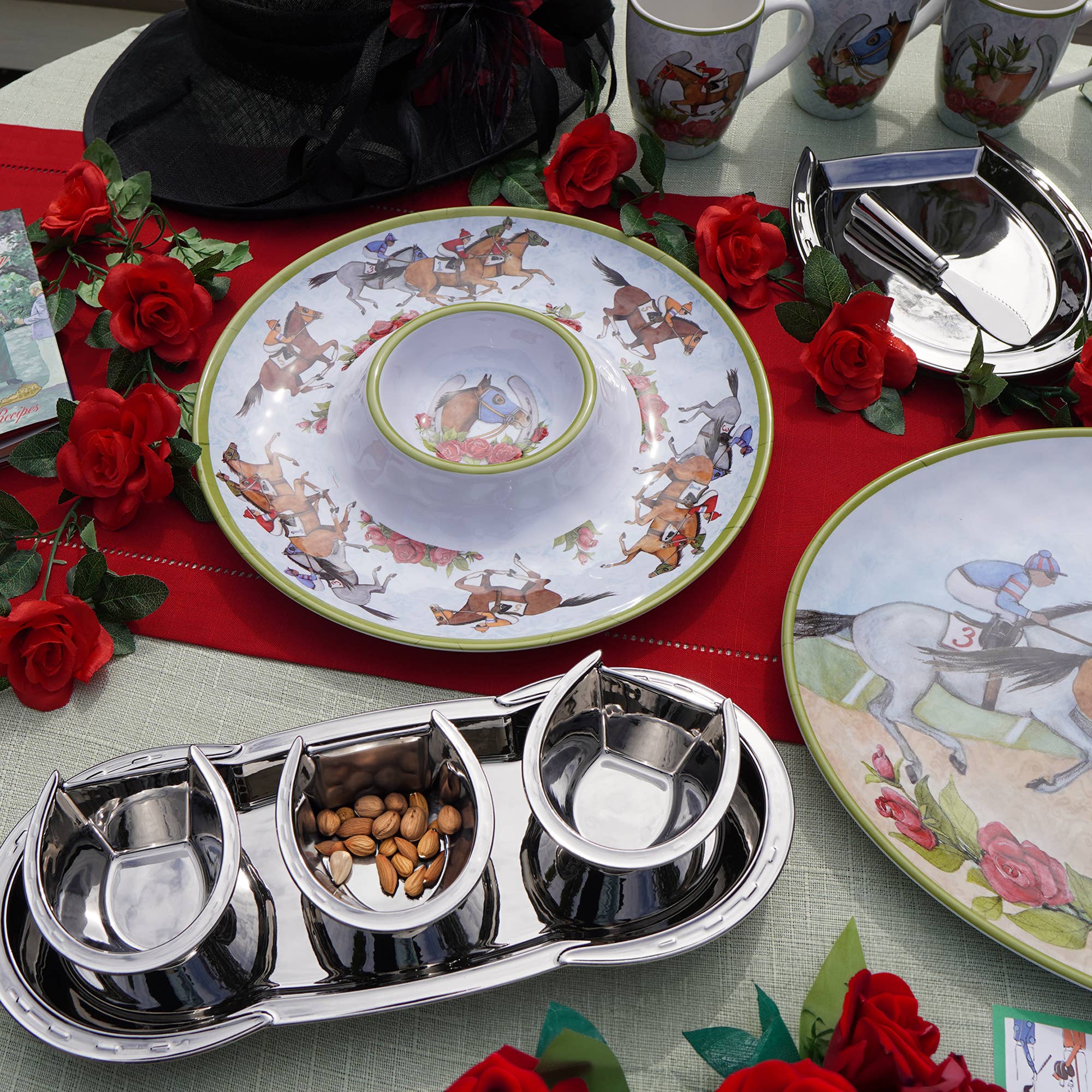 Day at the Races Melamine Chip & Dip 14.5