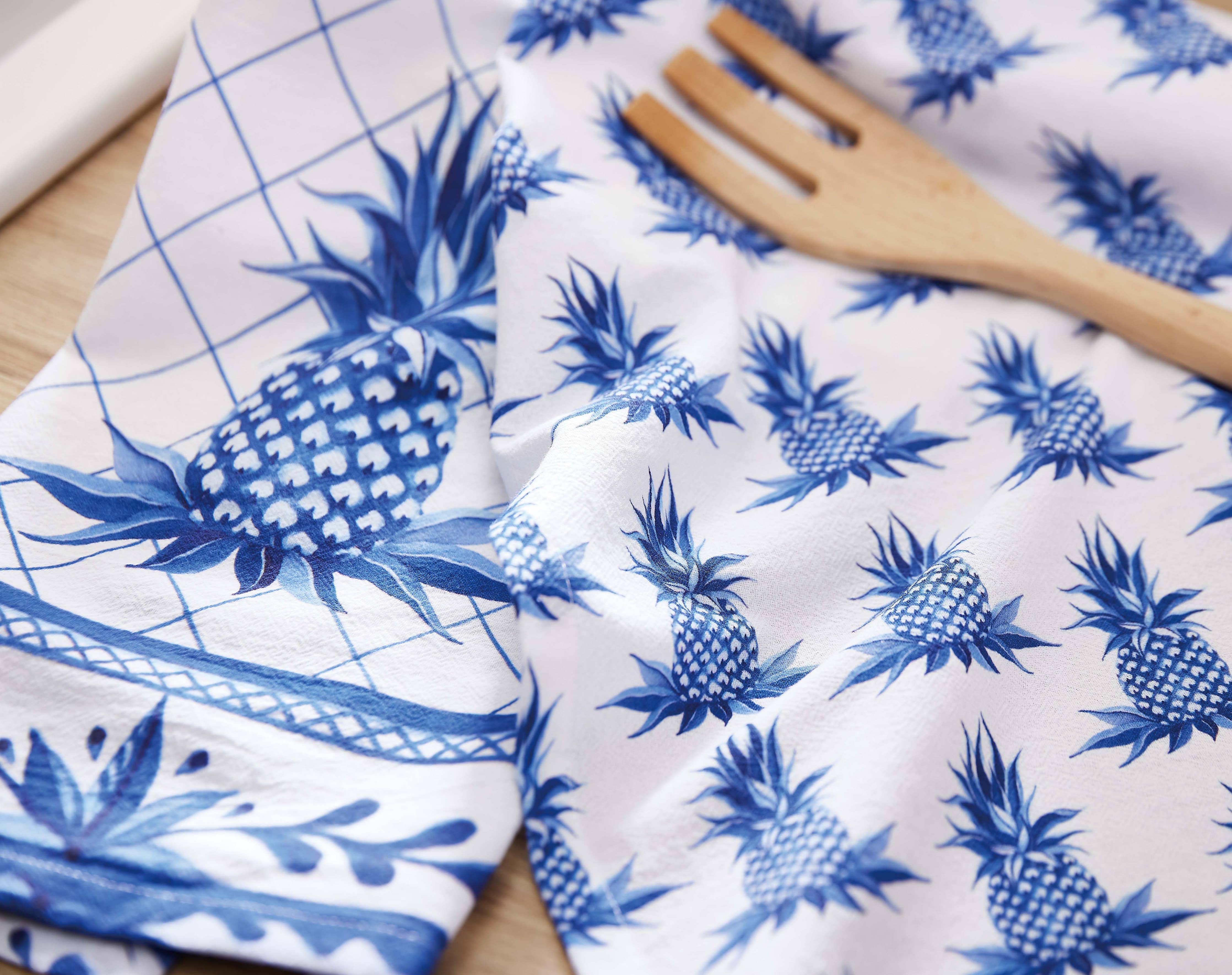 Blue Pineapple All Over Kitchen Towel - Sally Eckman Roberts
